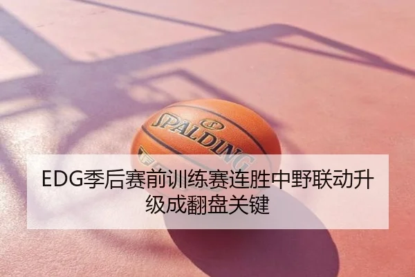 EDG季后赛前训练赛连胜中野联动升级成翻盘关键